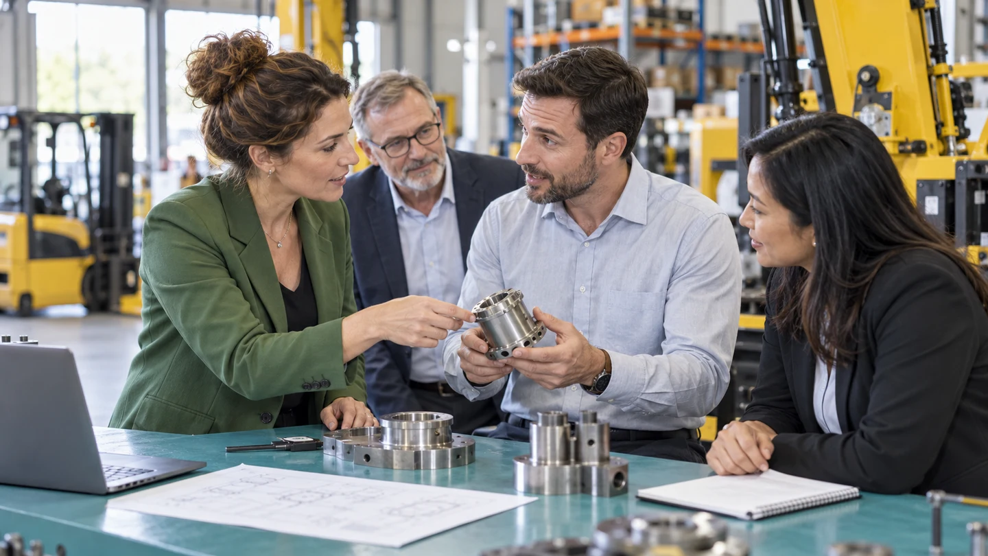 Business stakeholders discussing requirements with a sales team